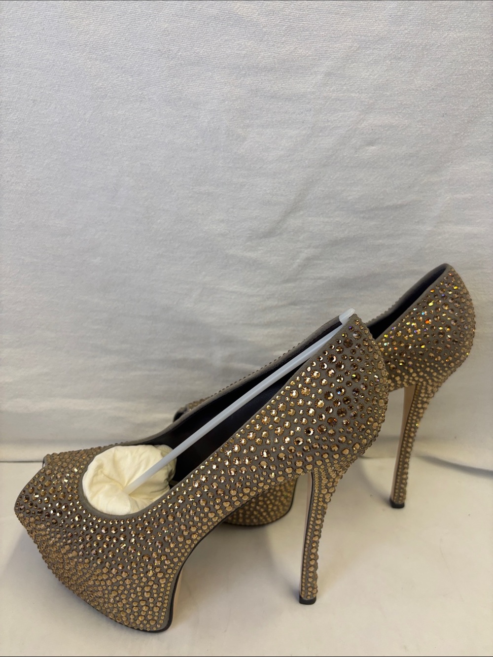 Giuseppe Zanotti SS2013 Archival Liza 90 Crystal Suede Platform Pumps - Picture 10 of 15